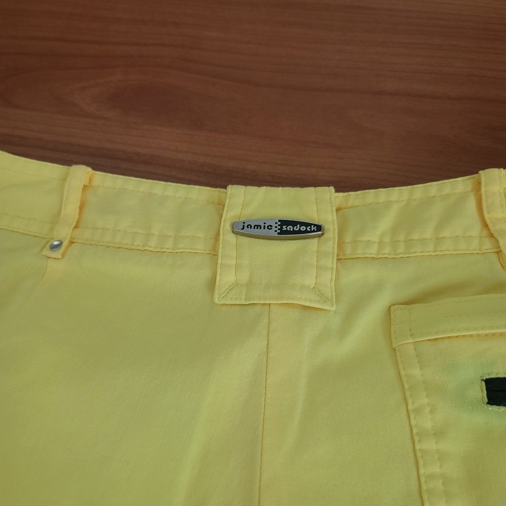Jamie Sadock Women Golf Shorts‎ Bermuda Yellow Pockets Stretch Size 2 - Picture 8 of 8